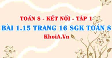 Bài 1.15 trang 16 SGK Toán 8 tập 1 Kết nối tri thức